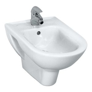 Wandbidet 1 kraangat met gaten voor wateraansluiting lcc-wit