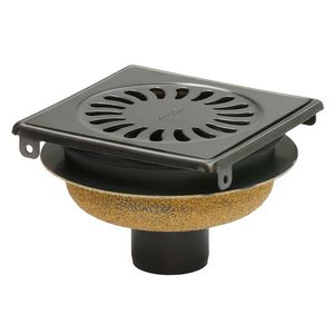 Doucheput 146x146mm OU. 50mm RVS rooster PVD-gecoat geborsteld Gun metal
