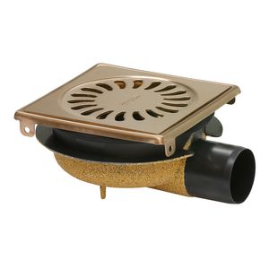 Doucheput 146x146mm ZU. 50mm RVS rooster PVD-gecoat geborsteld Rose Gold