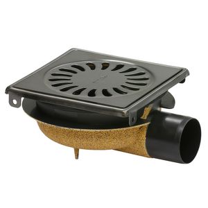 Doucheput 146x146mm ZU. 50mm RVS rooster PVD-gecoat geborsteld Gun metal