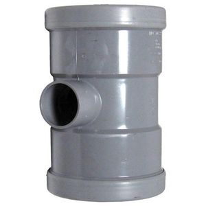 Wafix PVC manchet T-stuk verlopend 88° 110x50mm SN4 grijs 2x mof / 1x lijm