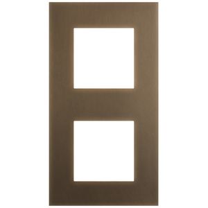 2-voudige afdekplaat met 71mm centerafstand Niko Pure brass dark b
