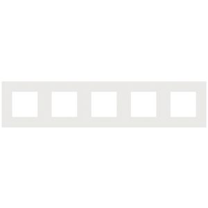 Vijfvoudige afdekplaat hoh 71mm Pure steel white
