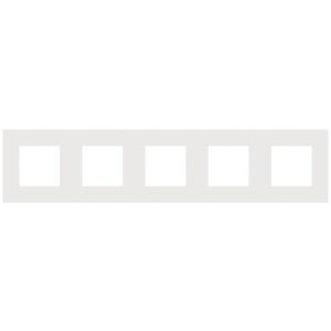Vijfvoudige afdekplaat hoh 71mm Pure steel white