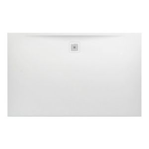 Douchevloer 1600x1000mm rechthoekig wit Marbond composiet afvoer aan lange zijde
