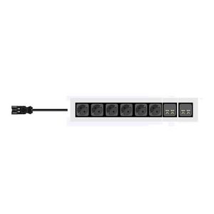 Contactdooscombinatie Netbox style 6x230v 45gr. 6XRJ45 40cm