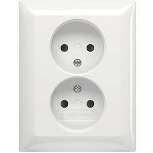 Wandcontactdoos dubbel kv inbouw SI-B-alpin wit (202 UJRB-914)