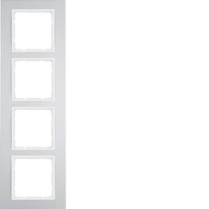 Afdekraam 4-v berker B.3 aluminium naturel/polarwit mat