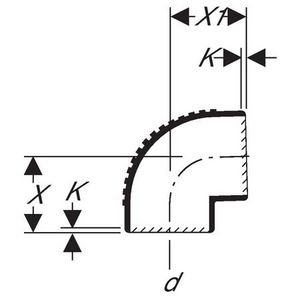 Aansluitbocht kort 88,5° 90mm polyethyleen (PE) Silent-db20 geluidsarm