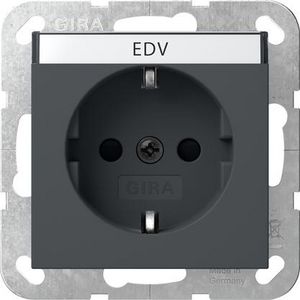 wandcontactdoos met randaarde TK + Safety Plus System 55 antraciet
