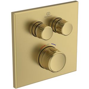 navigo douchetherm 2 functies vierkant opb.deel brushed gold (mat goudkleurig) A730