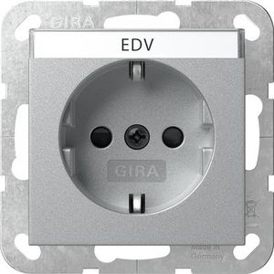 wandcontactdoos met randaarde TK + Safety Plus System 55 kl.alum.