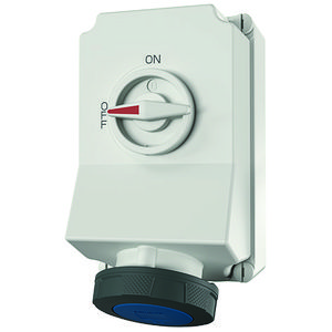 Wandcontactdoos 63A 3-polig  6H 230V IP67 DUO