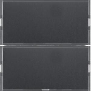 Drukknop opzetmodule 2-v tekstv. berker S/B alu/antraciet