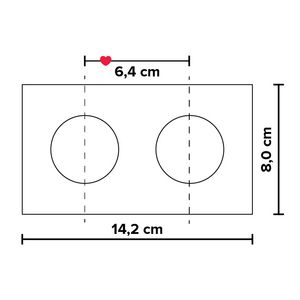 Inbouwarmatuur Aluminium rechthoek 2voudig 80x142mm Verona