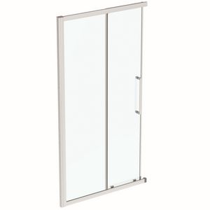Doucheopstelling hoekinstap I.LIFE schuifdeur 110cm omkeerbaar (deel 1 van 2) zilver