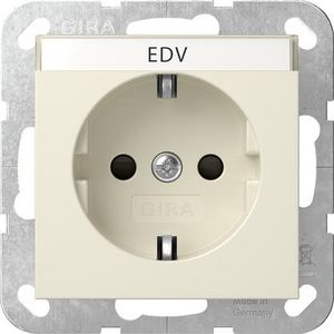 wandcontactdoos met randaarde TK + Safety Plus System 55 creme wit