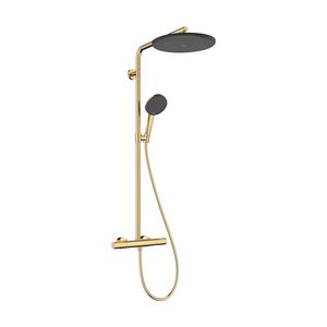 Showerpipe 300 1 straalsoort Ecostat element Raindance Alive S Puro Polished Gold-Optic