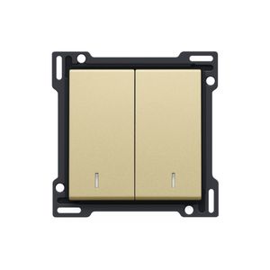 Afwerkingsset dubbele lens serieschakelaar gold coated