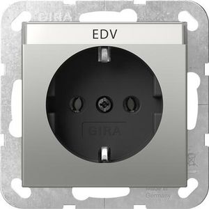 wandcontactdoos met randaarde TK System 55 edelstaal(gel.)