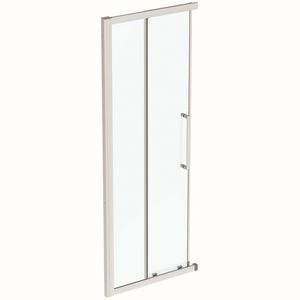 Doucheopstelling hoekinstap I.LIFE schuifdeur 80cm omkeerbaar (deel 1 van 2) zilver