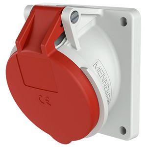 Inbouwwandcontactdoos 32A 4-polig  6H 400V IP44 schuin