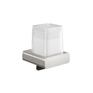 Zeepdispenser RVS gebor. 200ml met gesatineerd glas SHIFT