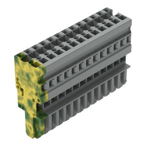 1-draads female steker CAGE CLAMP 4mm² grijs/groen-g VVE=10