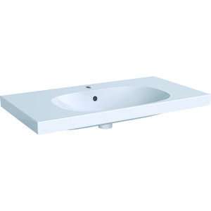 Acanto wastafel 90x49cm met kraangat + overloop wit
