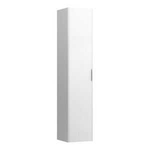 Base hoge kast 1650x350x335mm wit gl. 1xdeur LI 4xglasplaat