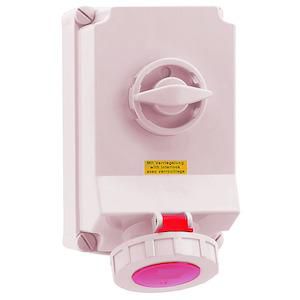 Wandcontactdoos 6h 63A 5P 400V IP67 260x160 ChB A/V Ni