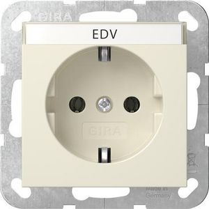 wandcontactdoos met randaarde TK System 55 creme wit