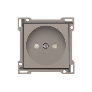 Afwerkingsset stopcontact z. aarding met besch.afsl. Bronze