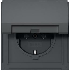 wandcontactdoos met randaarde KD Gira TX_44 antraciet