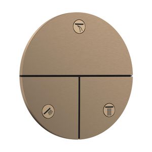 ShowerSelect Comfort S stopkraan afbouwdeel tbv inbouw voor 3 functies Brushed Bronze