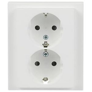 Wandcontactdoos ra dubbel kv inb f-mat wit