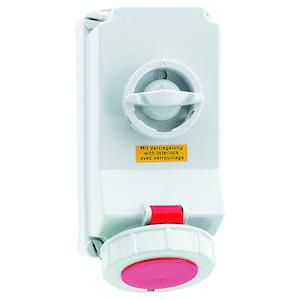 Wandcontactdoos 6h 16A 7P 400V IP67 225x118 A/V Ni