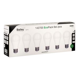 Doos a 6st. LED-lamp EcoPack A60 E27 8W 55W 720lm 840 opaal