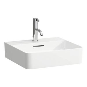 Fontein 450x420mm met kr.gat met overloop lcc-wit H8152814001041