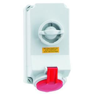 Wandcontactdoos 6h 16A 7P 400V IP44 225x118 A/V Ni