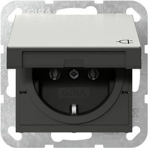 wandcontactdoos met randaarde KD System 55 edelstaal