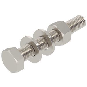 Zeskantbout moer+sluitring+veerring M12x80 rvs A2 VVE=20