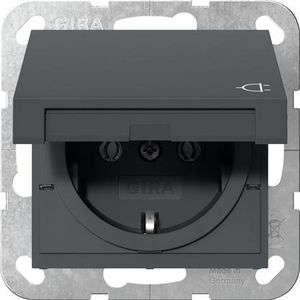 wandcontactdoos met randaarde KD System 55 antraciet