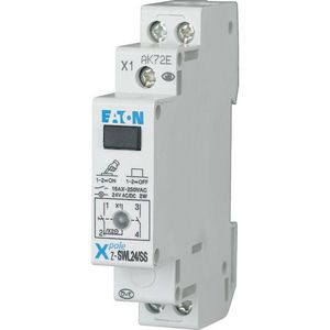 Schakelaar Z, 250VAC, 16 A, Contacten 2M, signaallamp, 1TE