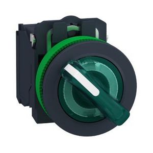 Illum.selector switch Flush mounted plastic green 30 2 pos