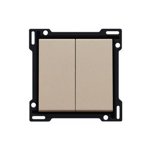 Afwerkingsset serie/wisselschakelaar + drukknop N.O. champag