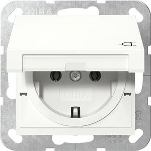 wandcontactdoos met randaarde KD System 55 zuiver wit