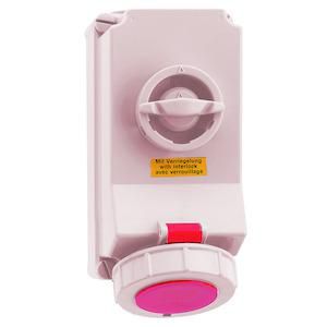 Wandcontactdoos 6h 16A 5P 400V IP67 225x118 QC ChB A/V Ni