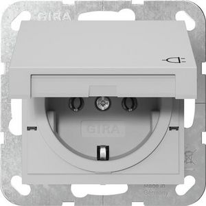 wandcontactdoos met randaarde KD System 55 grijs m