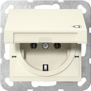 wandcontactdoos met randaarde KD System 55 creme wit